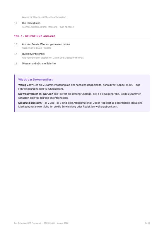 Zusammenfassung des Frameworks